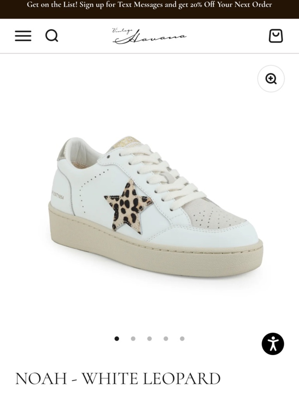 Vintage Havana white leopard Noah new in box